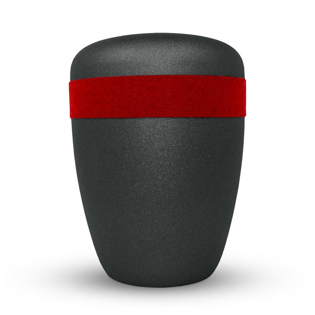 Biourne, glint-midnight black lackiert, Lodenband rot