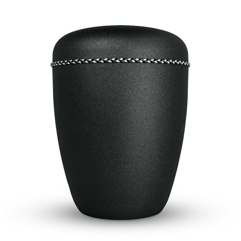 Biourne, glint-midnight-black, Flechtkordel schwarz-weiß