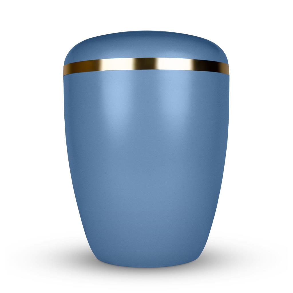 Biourne, pastell-blau lackiert, Goldband