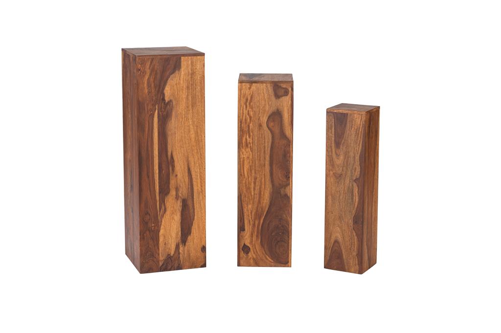 Deko-Säulen-Set, 3-teilig, Makassar-Holz