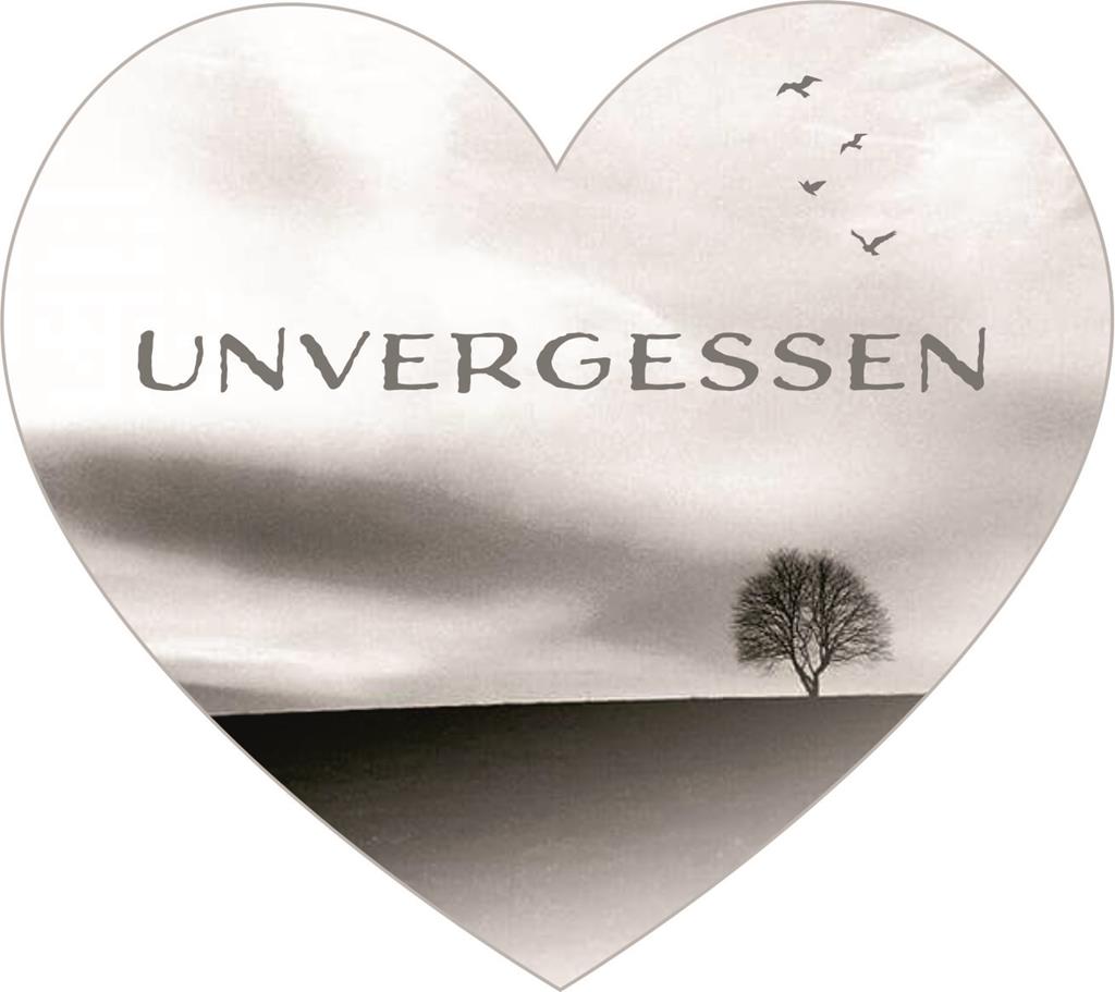 Foliebemblem 'Herz - Unvergessen'