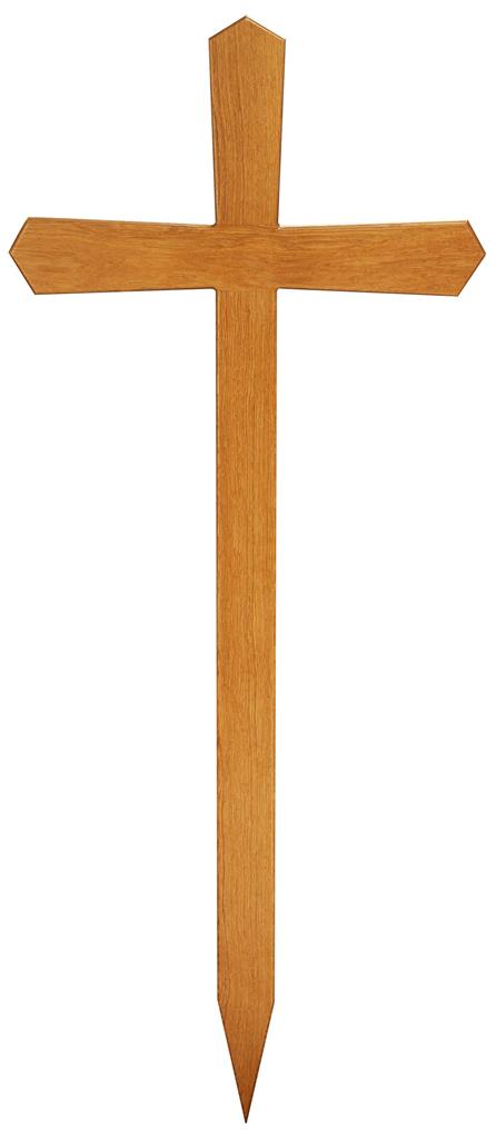 Grabkreuz Form 4, Roteiche lackiert, ohne Hohlkehle, 100x45x8/10 cm