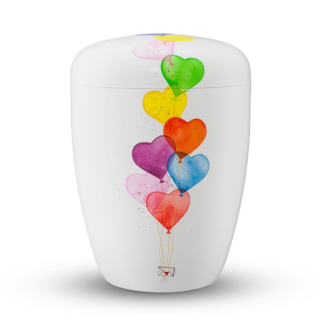 Naturstoffurne, weiß, 'Luftballons'