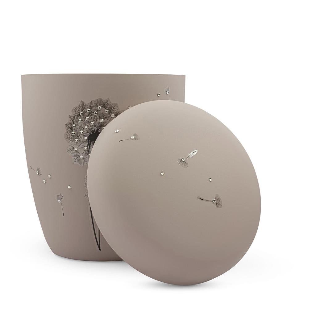 Naturstoffurne, rosé-matt, 'Pusteblume + Strass'