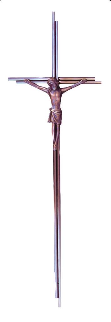 Metallsargkreuz mit Körper LxB = 610mm x 200mm, kupfer-galv.