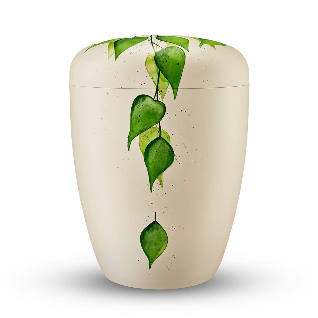 Naturstoffurne, seashell, "fallende Blätter"