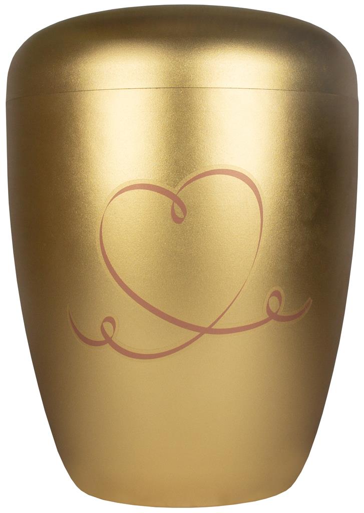Naturstoffurne, gold, "Herz"