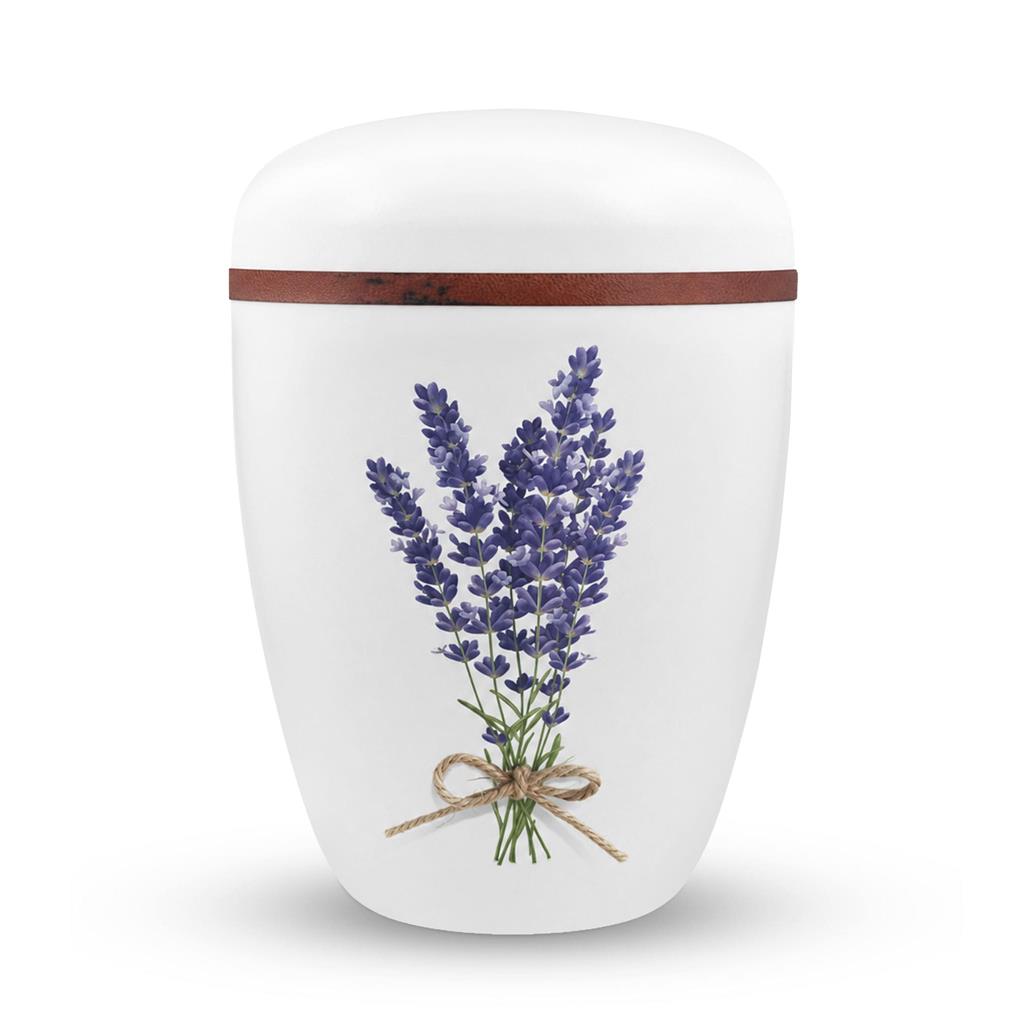 Naturstoffurne, weiß, "Lavendel"