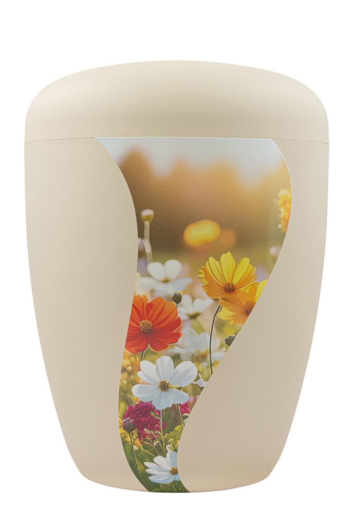 Naturstoffurne, seashell, 'Blüten gelb'