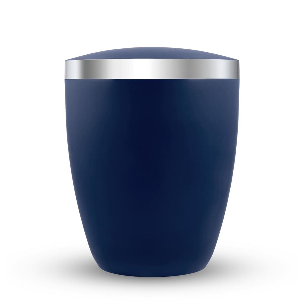 Biourne, glint-atlantic-blue lackiert, Silberband breit