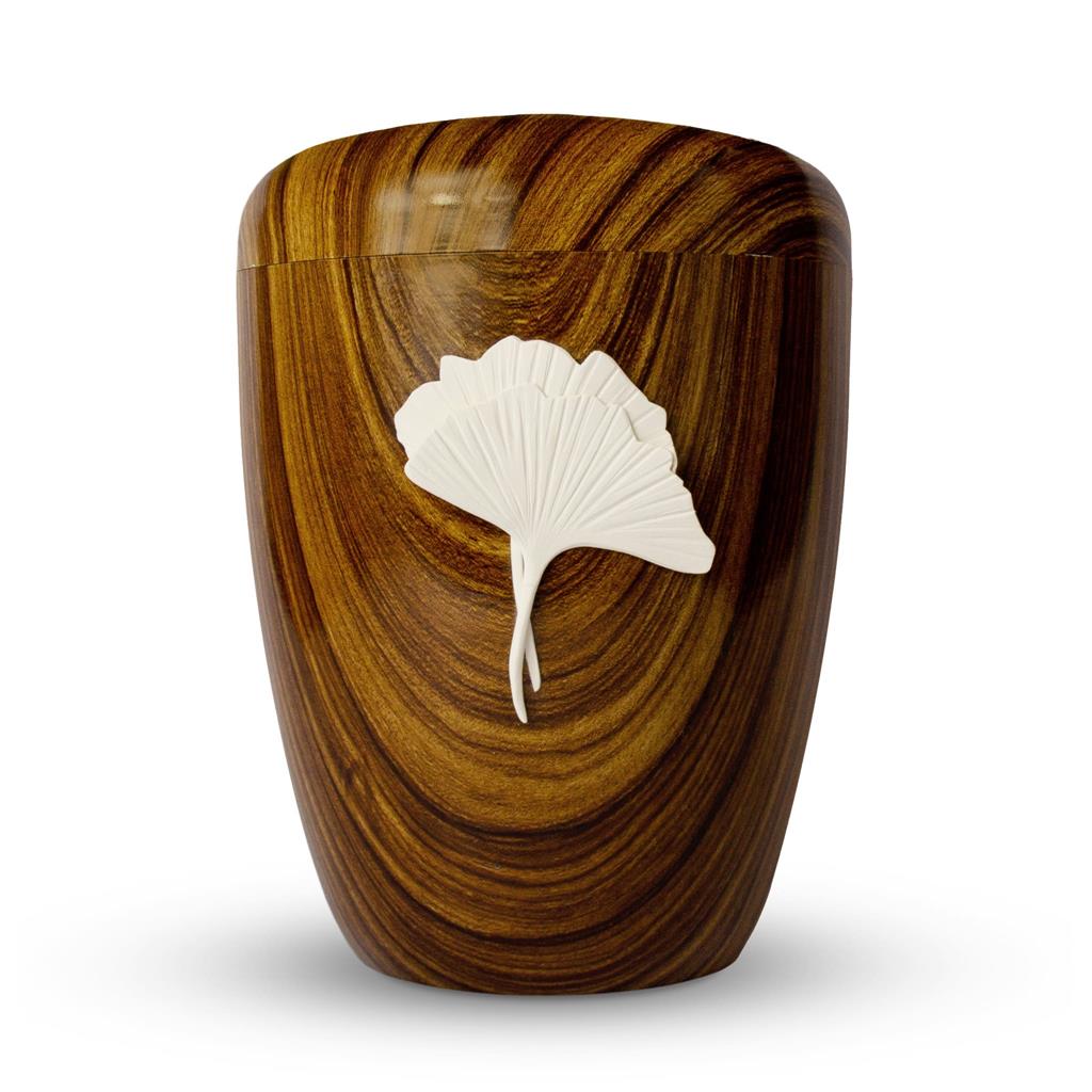 Naturstoffurne, Beschichtung "Walnuss", "Ginkgo-Blätter"