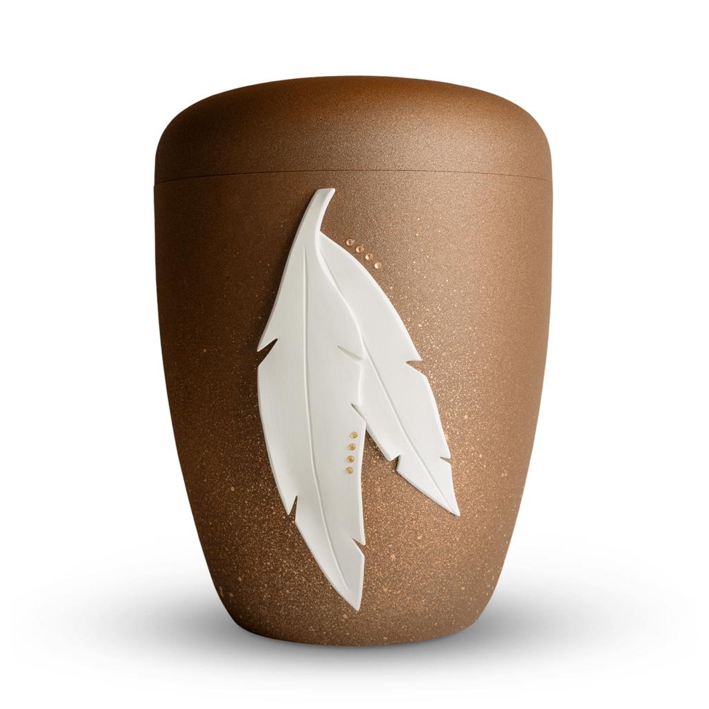 Biourne glint-bronze, Design "2 Federn 3D"