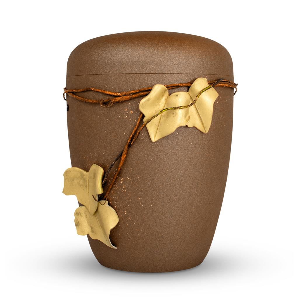 Biourne glint-bronze lackiert, Design 'Weinlaub'