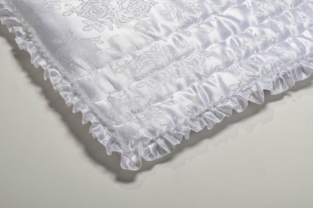 Deckengrt., Damast Dess. 7, Volant, 120 g/m²