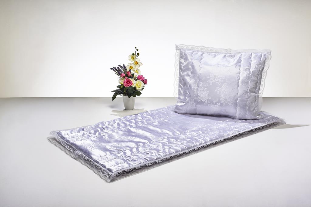 Deckengrt., Damast Dess. 7, Spitze, 120 g/m²