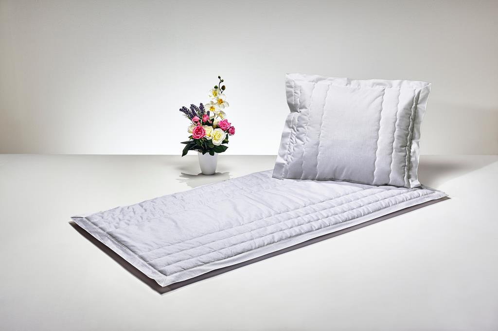 Deckengrt., BW-Linon weiß, Streifen, Stehsaum, 80 g/m²,