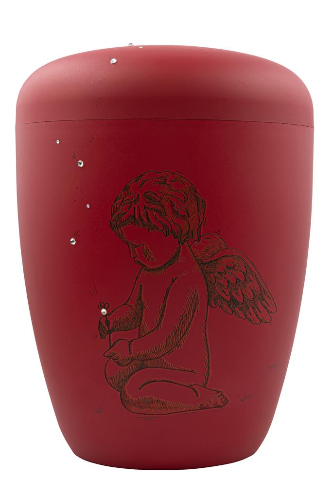 Biourne, glint-lava-red lackiert, Lasergravur "Engel"