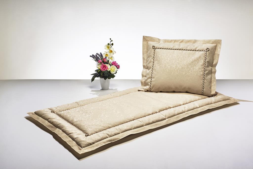 Deckengrt., Jaquard natur, Kordel innen, Stehsaum, 200 g/m²