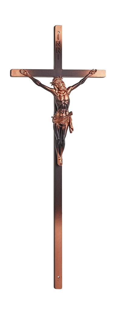 Metallsargkreuz mit Körper LxB = 437mm x 160mm, bronziert-lackiert