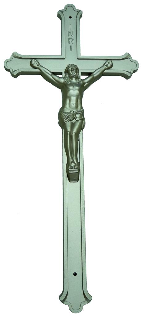 Kunststoffsargkreuz mit Körper LxB = 410mm x 185mm, zinn-lackiert