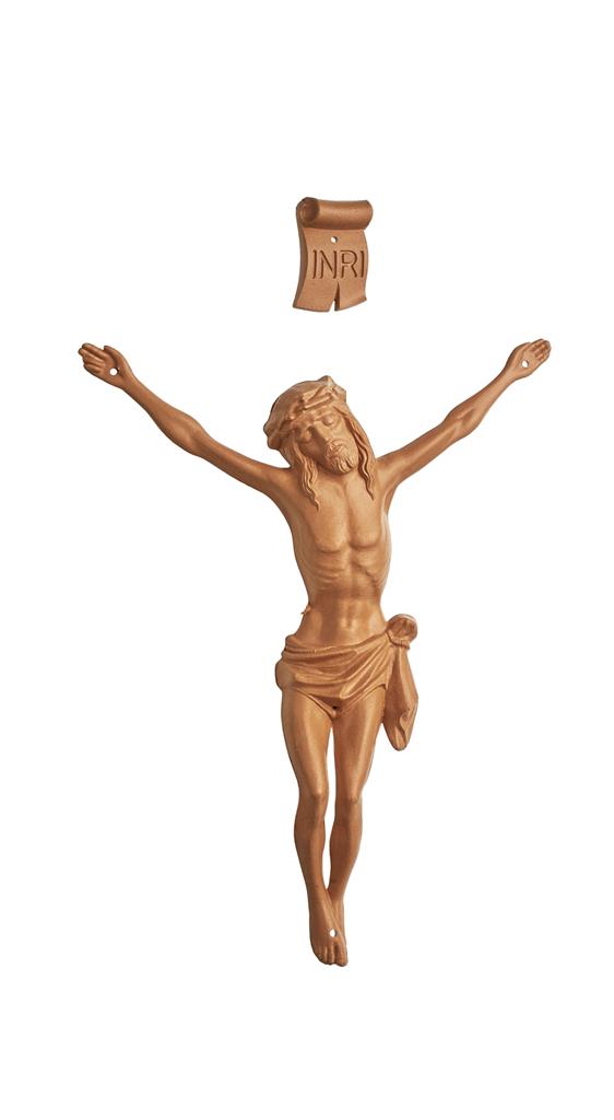 Kunststoff Christuskörper LxB = 190mm x 145mm, holzfarben-lackiert