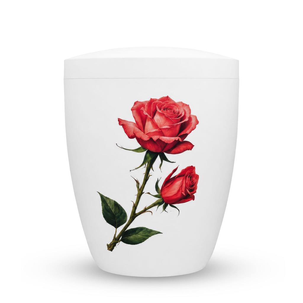 Naturstoffurne, weiß, 'Rose'