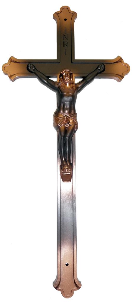 Kunststoffsargkreuz mit Körper LxB = 410mm x 185mm, bronziert-lackiert