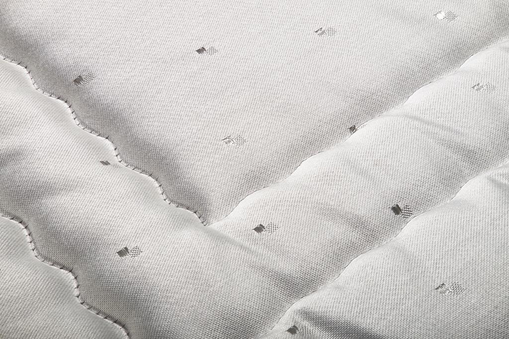 Deckengrt., Drell grau, kl. Punkt, Stehsaum, 250 g/m²