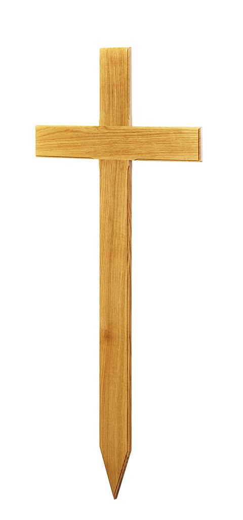 Grabkreuz Form 9, Eiche lackiert, mit Hohlkehle, 150x63x11 cm, IMPORT