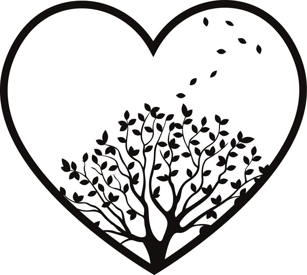 Foliebemblem 'Herz mit Baum', gold