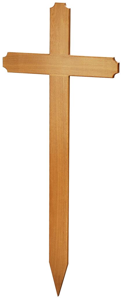 Grabkreuz Form 2, Roteiche lackiert, ohne Hohlkehle, 100x45x8 cm