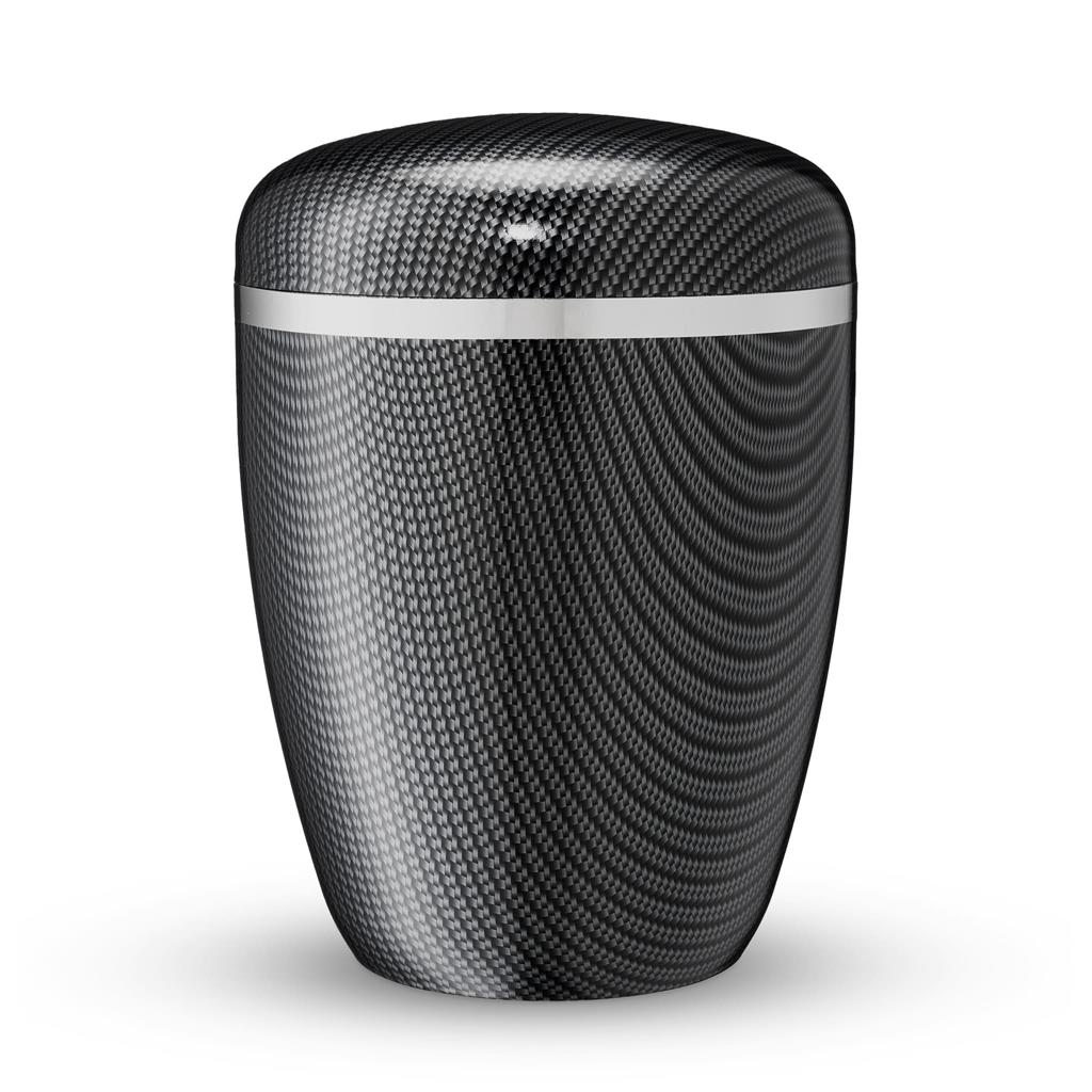 Naturstoffurne, Beschichtung "Carbon", Silberband