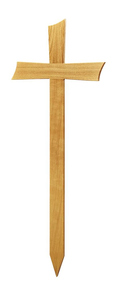 Grabkreuz Form 10, Roteiche lackiert, ohne Hohlkehle, 120x48x9/11 cm