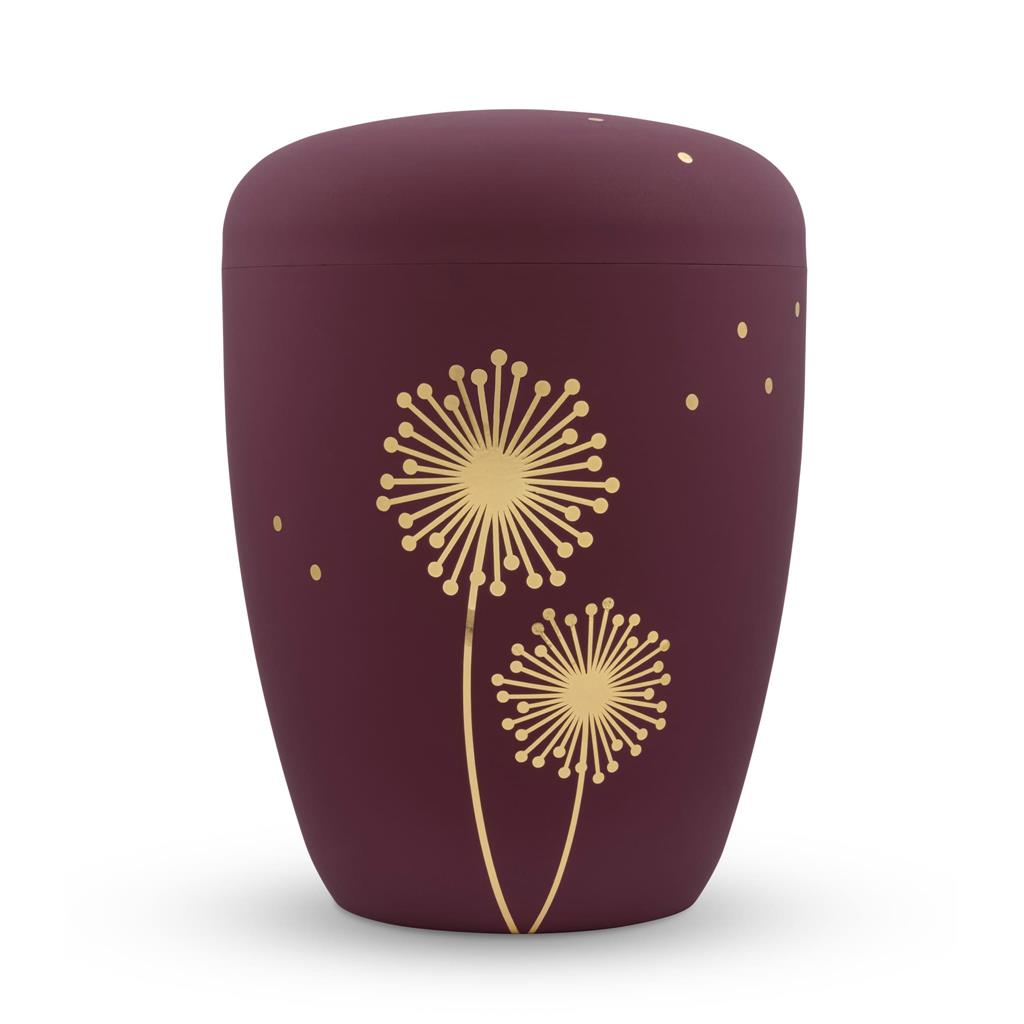 Naturstoffurne, beere-matt, "Pusteblume modern"