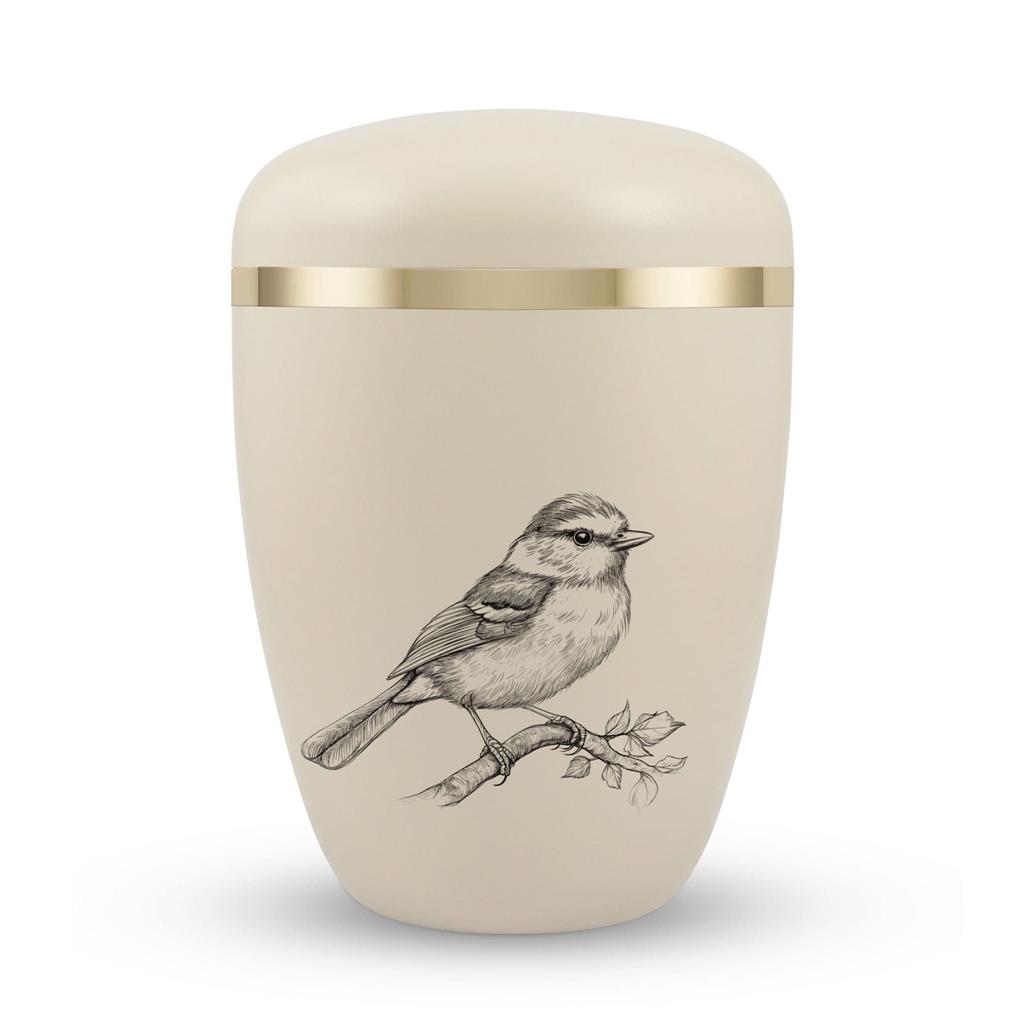 Naturstoffurne, seashell, "Vogel"