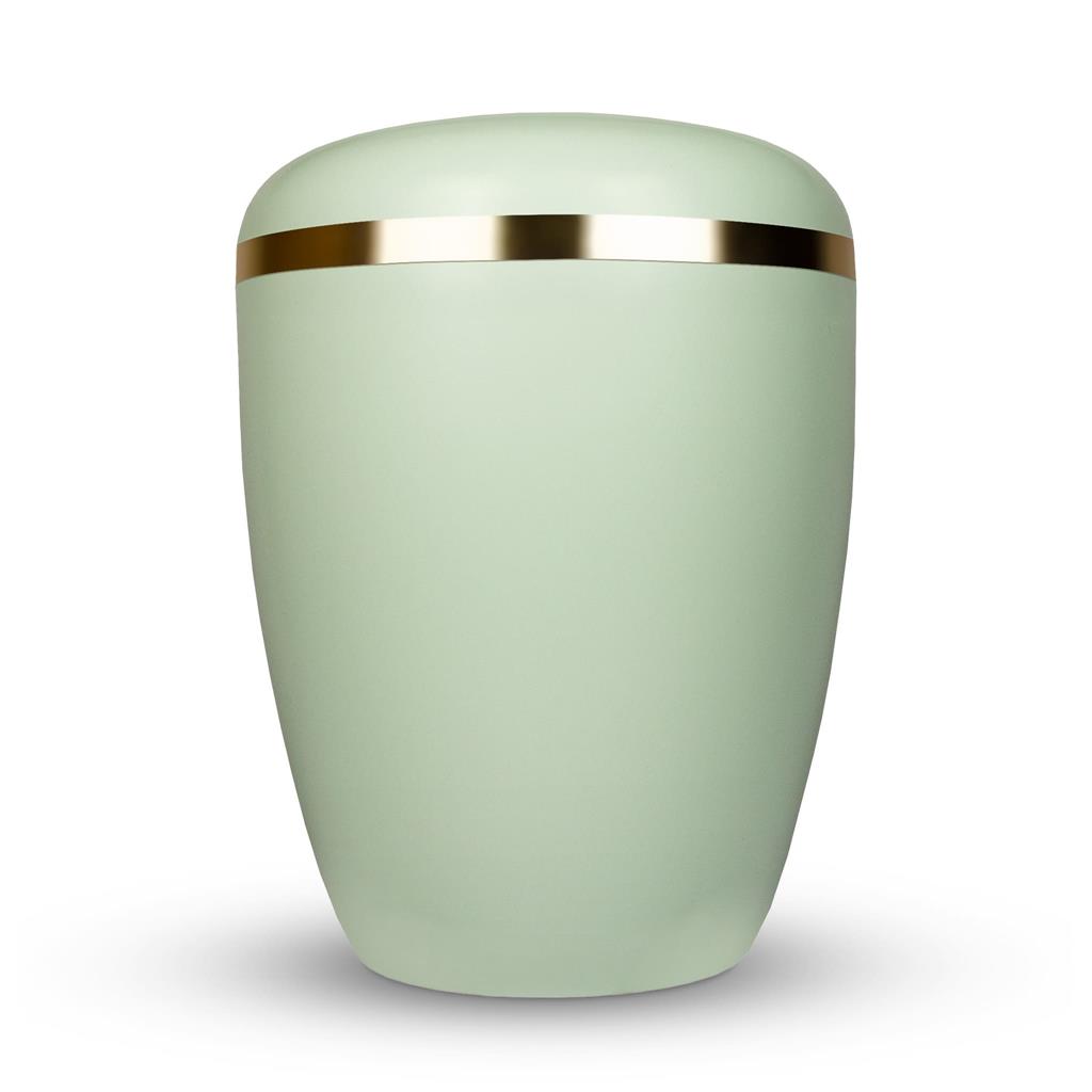 Biourne, pastell-hellgrün lackiert, Silberband