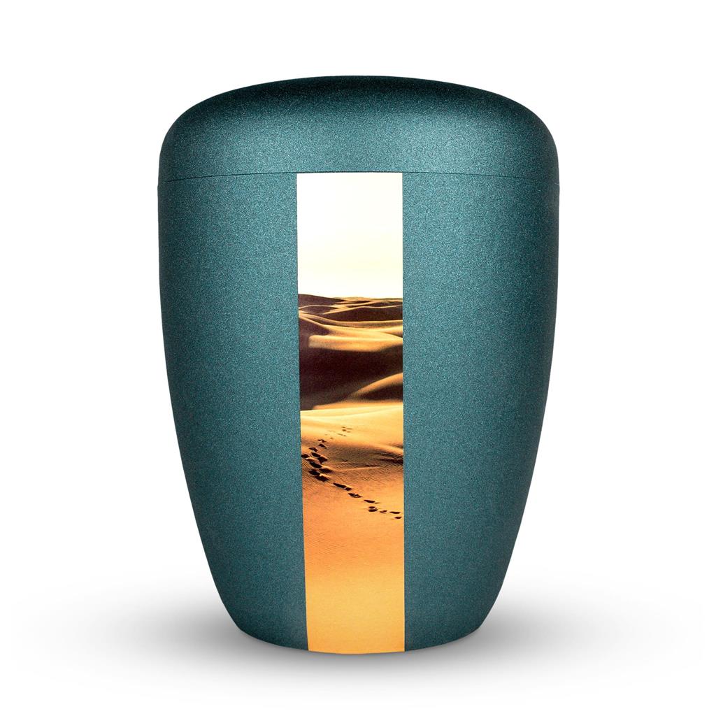 Biourne, glint-türkis lackiert Fotobanderone Spuren im Sand